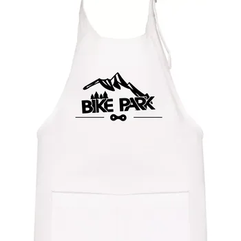 Kuchyňská zástěra Bike park hory - Dětská zástěra na vaření - Univerzální velikost ( Bílá )