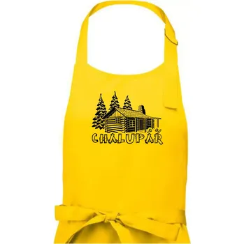 Kuchyňská zástěra Chalupář srub - Dámská zástěra na vaření - Univerzální velikost ( Žlutá )