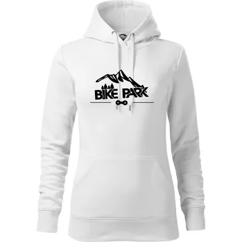 Dámská mikina Bike park hory - Mikina dámská Cape s kapucí - S ( Bílá )