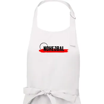 Kuchyňská zástěra Nohejbal nápis - Pánská zástěra na vaření - Univerzální velikost ( Bílá )