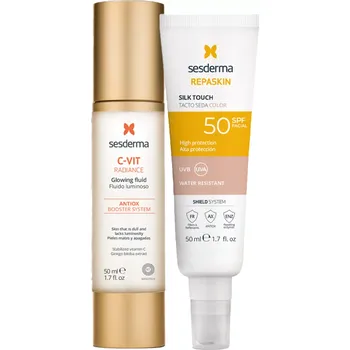 Pleťový krém sesderma - C-VIT Radiance + Repaskin Silk Touch Color SPF50 - Sada produktů na obličej - Rozjasňující krém 50ml + Tónovací krém 50ml