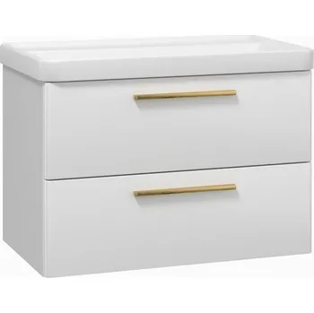 Koupelnový nábytek EBS Urban Skříňka s umyvadlem 81cm, bílá lesk/madlo zlatá kartáčovaná URBAN81BZ