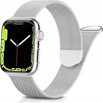 Příslušenství k chytrým hodinkám ŘEMÍNEK PRO APPLE WATCH 1/2/3/4/5/6/7/8/9/10/SE 42/44/45 STŘÍBRNÝ OCEL
