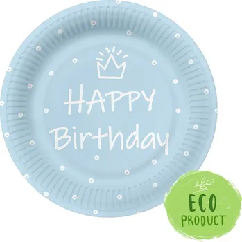 Jednorázové nádobí Paw Papírový talíř PAW Eco 23 cm Special Day - light blue 598088