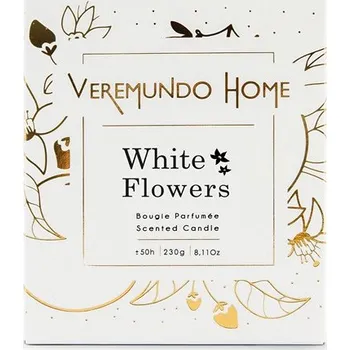 Svíčka VEREMUNDO HOME Vonná svíčka Paris Jasmine Rose, 230 g, bílá 10102