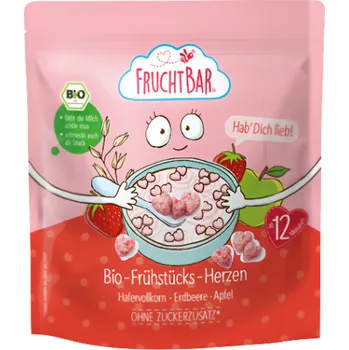 Fruchtbar BIO Cereálie srdíčka s jahodami a jablkem 125g