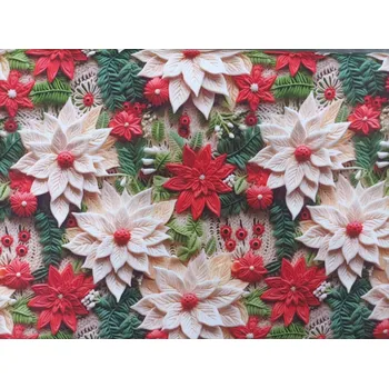 Bavlněná látka Vánoční hvězda - digitální tisk