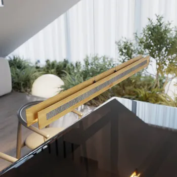 Elobra Závěsné LED světlo Chile S, dub/granit, délka 116 cm dub přírodní, šedá, černá 1 x 18 W LED - Doprava zdarma