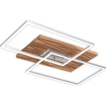 Elobra LED stropní svítidlo Atacama S, dub/kov, dřevo světlé dřevo, nikl 2 x 15 W LED - Doprava zdarma