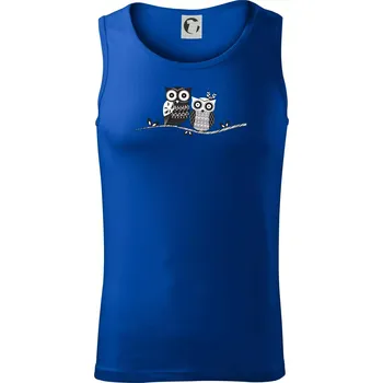 Dvě sovy abstraktní - Tílko pánské Core - L ( Královská modrá )