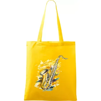 Nákupní taška Saxofon malovaný - Taška bavlněná - 42 x 38 cm ( Žlutá )