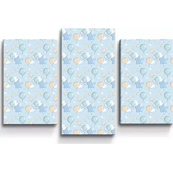 Obraz Sablio Obraz - 3-dílný Balónky a hvězdy - 75x50 cm