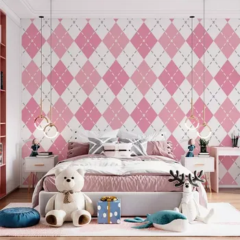 Tapeta Sablio Tapeta Růžové a bílé kosočtverečky - 125x75 cm