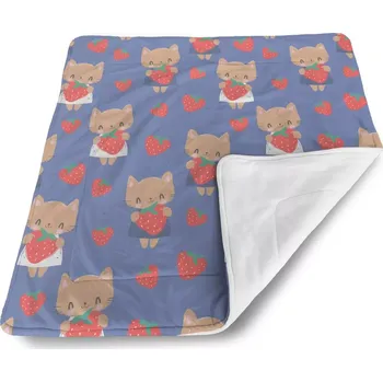 deka Sablio Deka pro miminko Kočičky s jahodami - 80x100 cm