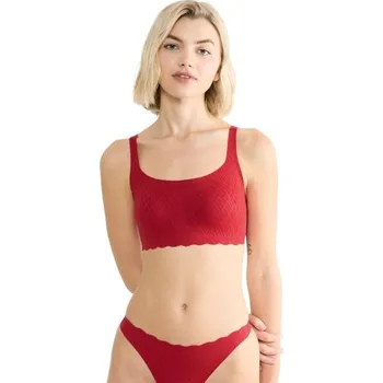 Dámské spodní prádlo Dámská podprsenka SLOGGI ZERO FEEL BLISS FESTIVE TOP XL Červená