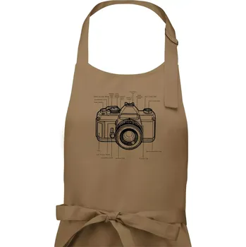 Kuchyňská zástěra Nákres starý fotoaparát - Dámská zástěra na vaření - Univerzální velikost ( Cappuccino )