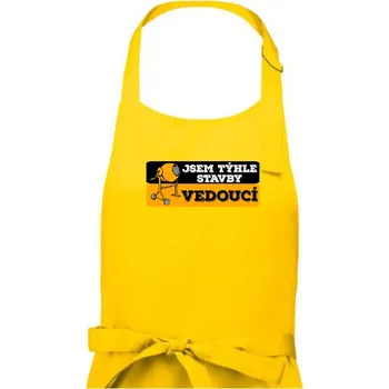 Kuchyňská zástěra Jsem týhle stavby vedoucí - Pánská zástěra na vaření - Univerzální velikost ( Žlutá )
