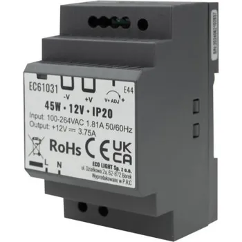 Napájecí zdroj pro osvětlení Eco Light Napájecí zdroj na lištu DIN PREMIUM 12V 45W