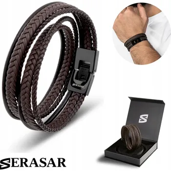 Náramek Pánský kožený náramek [Ovíjecí] hnědý