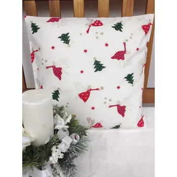 Povlak na dekorativní polštářek Povlak na polštář 40 x 40 cm – barevní andílci | Ruční výroba z bavlny