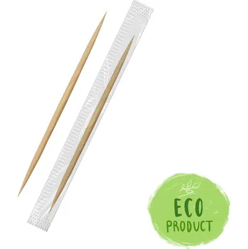 Jednorázové nádobí Špáradlo (drevo FSC 100%) Ø2 x 65 mm jednotlivo balené v celofáne [1000 ks] 597356