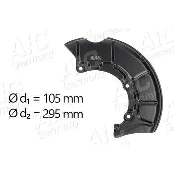 Brzdový kotouč Ochranný plech proti rozstřikování, brzdový kotouč AIC 55431