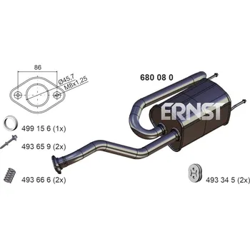 Tlumič výfuku Zadní tlumič výfuku ERNST 680080