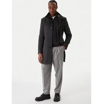 Pánské oblečení BOSS Vlněný kabát H-Hyde 50551078 Šedá Slim Fit 58