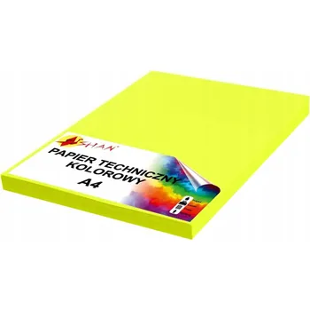 Papír pro tiskárny Technický papír A4 140g neonově žlutý 50 listů