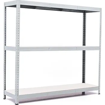 regál Policový regál Trestles RH 1200x1400x400, nosnost 900 kg, 3 police bílé Barva: šedá
