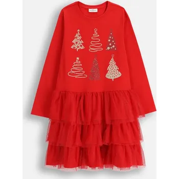 Dívčí šaty Šaty pro dívku Tylové Vánoční Červené 092 Coccodrillo ZC5