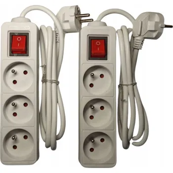Napájecí kabel TRONIC Přepěťová ochrana prodlužovací kabel 3 zásuvky 2 ks BÍLÁ (38/E-518)