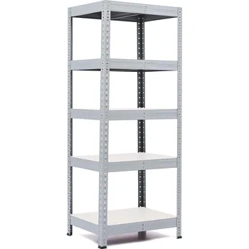 regál Policový regál Trestles RH 1500x600x450, nosnost 1750 kg, 5 polic bílých Barva: šedá