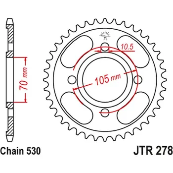 Řetězová sada pro motocykl JT rozeta 278 36 HONDA CB 250 73-77,CJ 250 76-79, CB 360/400 75-79 (27836JT) (řetěz530) (JT rozeta 278 36 HONDA CB 250 73-77,CJ 250 76-79, CB 360/400 75-79 (27836JT) (řetěz530))