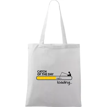 Rybaření - Catch of the day - Taška bavlněná - 42 x 38 cm ( Bílá )