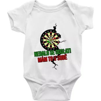 Kojenecký body Nedalo se odolat, mám to v sobě šipky - Body kojenecké s krátkým rukávem - Krátký r. 6-12 mes ( Bílá )