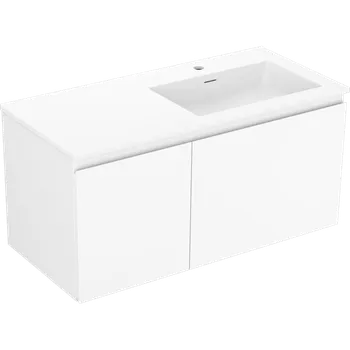 Koupelnový nábytek Mexen Orio koupelnová skříňka 100 cm s umyvadlem Otis pravé, 1S, 1D, bílá matná - 91A13-10047-3-BBFF01-W18P01 Skříňky s umyvadlem