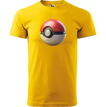 Pánské tričko Sablio Tričko s potiskem Poke Ball - žluté M