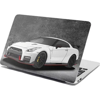 samolepka Sablio Samolepka na notebook Nissan GTR 35 Šedý - 29x20 cm