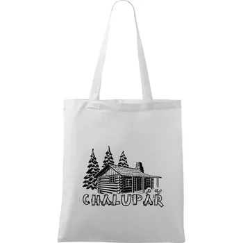 Chalupář srub - Taška bavlněná - 42 x 38 cm ( Bílá )