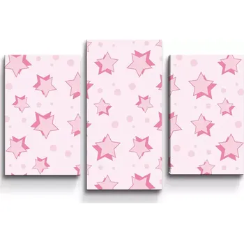 Obraz Sablio Obraz - 3-dílný Růžové hvězdy - 75x50 cm