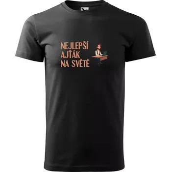 Pánské oblečení Sablio Tričko s potiskem Nejlepší ajťák na světě - černé S