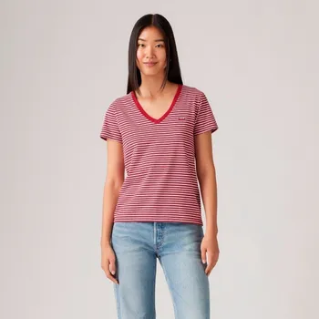 Dámské tričko LEVI'S® PERFECT NECK INDIGO STRIP SCARLET L