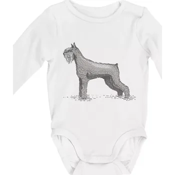 Kojenecký body Vintage Schnauzer - Body kojenecké s dlouhým rukávem - Dlouhý r. do 3 měs ( Bílá )