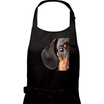 Kuchyňská zástěra Jezevčíkovo oko - Dámská zástěra na vaření - Univerzální velikost ( Černá )