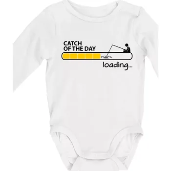 Rybaření - Catch of the day - Body kojenecké s dlouhým rukávem - Dlouhý r. do 3 měs ( Bílá )