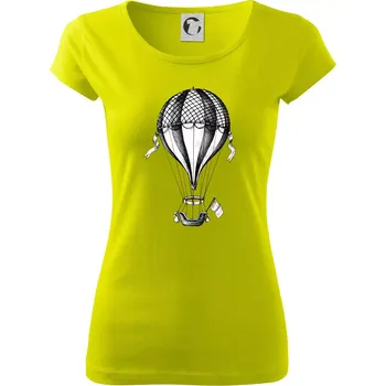 Horkovzdušný balón kreslený - Dámské triko Pure - L ( Limetková )