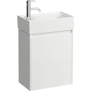 Koupelnový nábytek Laufen Lani Skříňka pod umyvadlo 435x270x515 mm, 1 dvířka, závěsy vlevo, bílá matná H4039011122601
