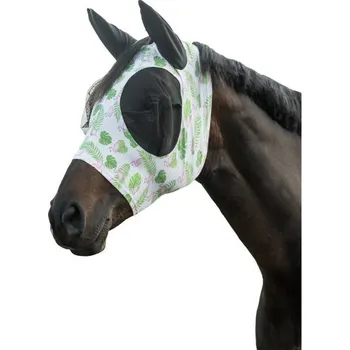Vybavení pro koně Maska proti hmyzu HKM Flamingo Elastic green/pink PONY