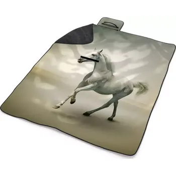 deka Sablio Plážová deka Bílý kůň 2: 200x140 cm